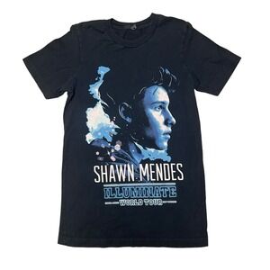 Shawn Mendes Illuminate World Tour T Shirt‎ Adult XS Black Short Sleeve
